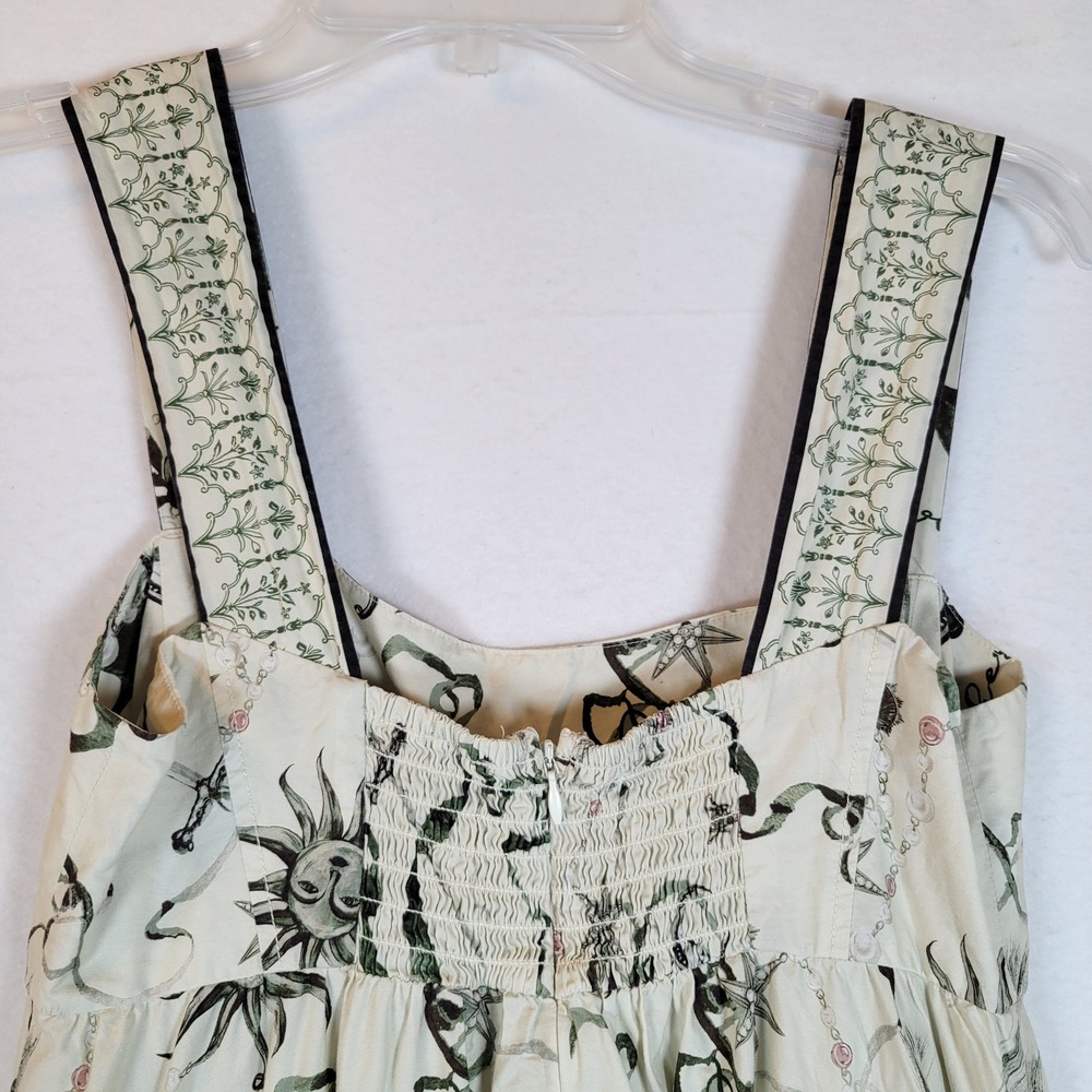 MARCHESA ROSA Womens Marilla Cotton Dress Size 4 Floral Maxi Sundress Beige - Picture 11 of 13